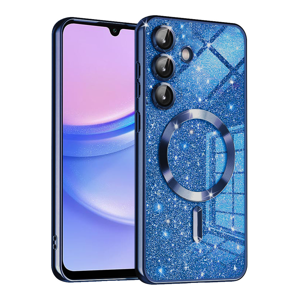 Θήκη MagSafe για Samsung Galaxy A15 5G A156 / A15 A155, Techsuit, Luxury Glitter, Σκούρο Μπλε