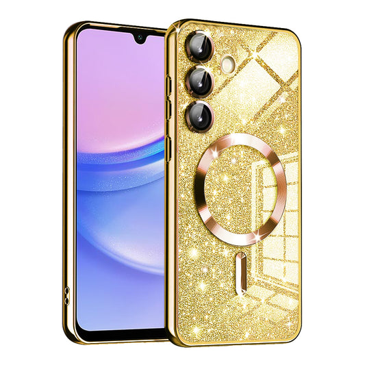 Θήκη MagSafe για Samsung Galaxy A15 5G A156 / A15 A155, Techsuit, Luxury Glitter, Χρυσή