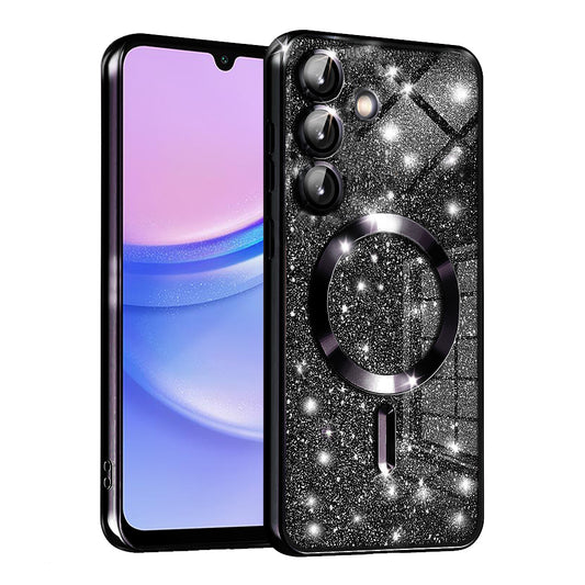 Θήκη MagSafe για Samsung Galaxy A15 5G A156 / A15 A155, Techsuit, Luxury Glitter, Μαύρη