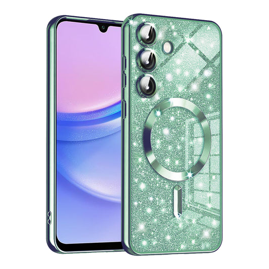 Θήκη MagSafe για Samsung Galaxy A15 5G A156 / A15 A155, Techsuit, Luxury Glitter, Ανοιχτό Πράσινο