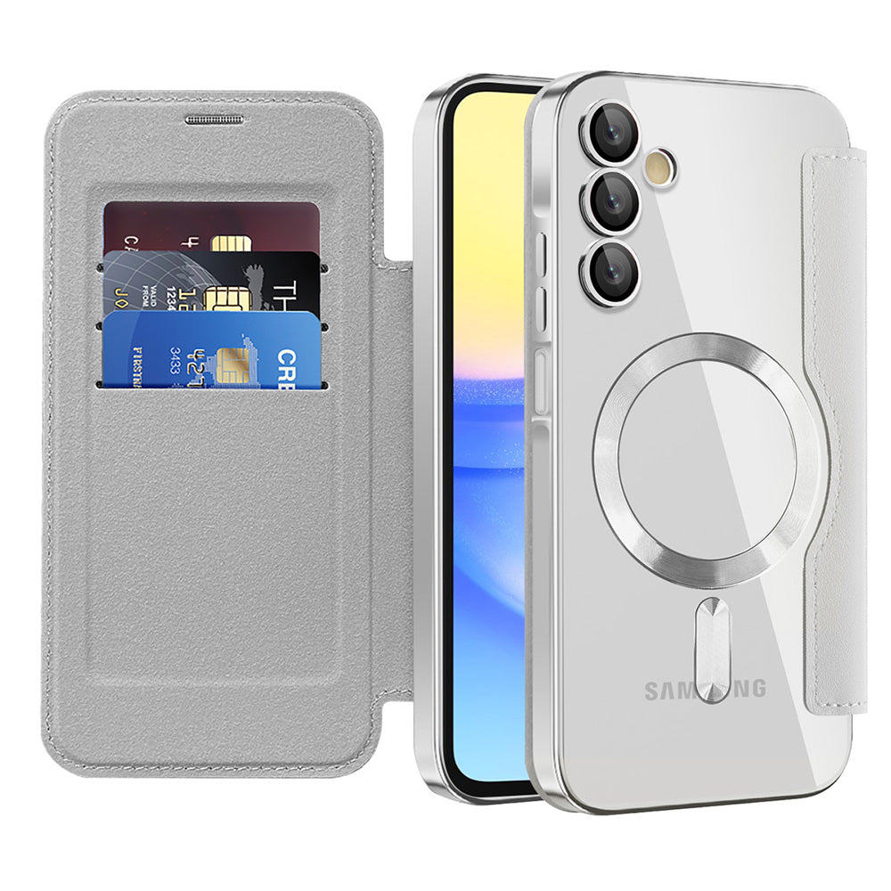 Θήκη MagSafe για Samsung Galaxy A15 5G A156 / A15 A155, Techsuit, SmartMag Book, Γκρι