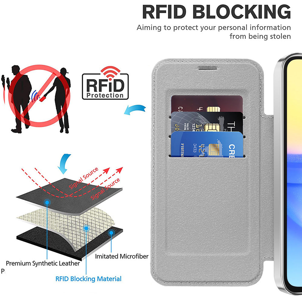 Θήκη MagSafe για Samsung Galaxy A15 5G A156 / A15 A155, Techsuit, SmartMag Book, Γκρι