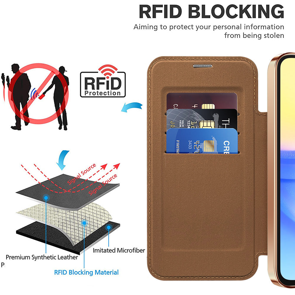 Θήκη MagSafe για Samsung Galaxy A15 5G A156 / A15 A155, Techsuit, SmartMag Book, Καφέ
