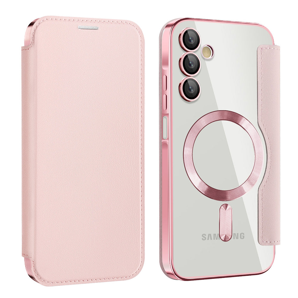 Θήκη MagSafe για Samsung Galaxy A15 5G A156 / A15 A155, Techsuit, SmartMag Book, Ροζ
