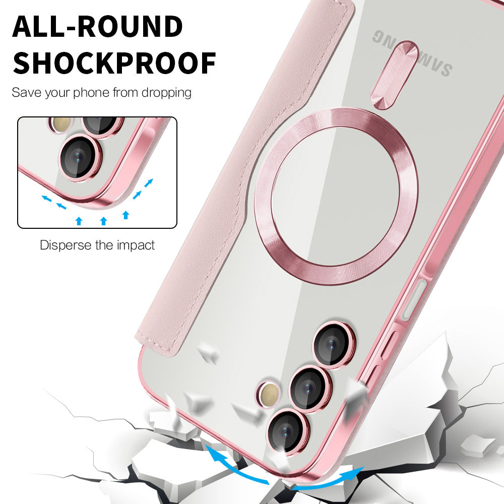 Θήκη MagSafe για Samsung Galaxy A15 5G A156 / A15 A155, Techsuit, SmartMag Book, Ροζ