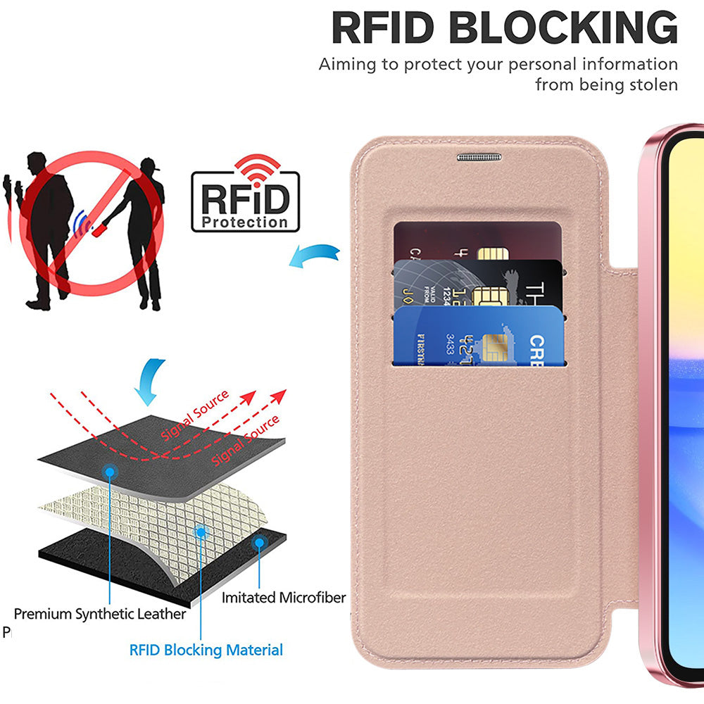 Θήκη MagSafe για Samsung Galaxy A15 5G A156 / A15 A155, Techsuit, SmartMag Book, Ροζ