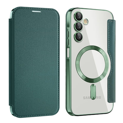 Θήκη MagSafe για Samsung Galaxy A15 5G A156 / A15 A155, Techsuit, SmartMag Book, Πράσινο