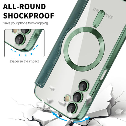 Θήκη MagSafe για Samsung Galaxy A15 5G A156 / A15 A155, Techsuit, SmartMag Book, Πράσινο