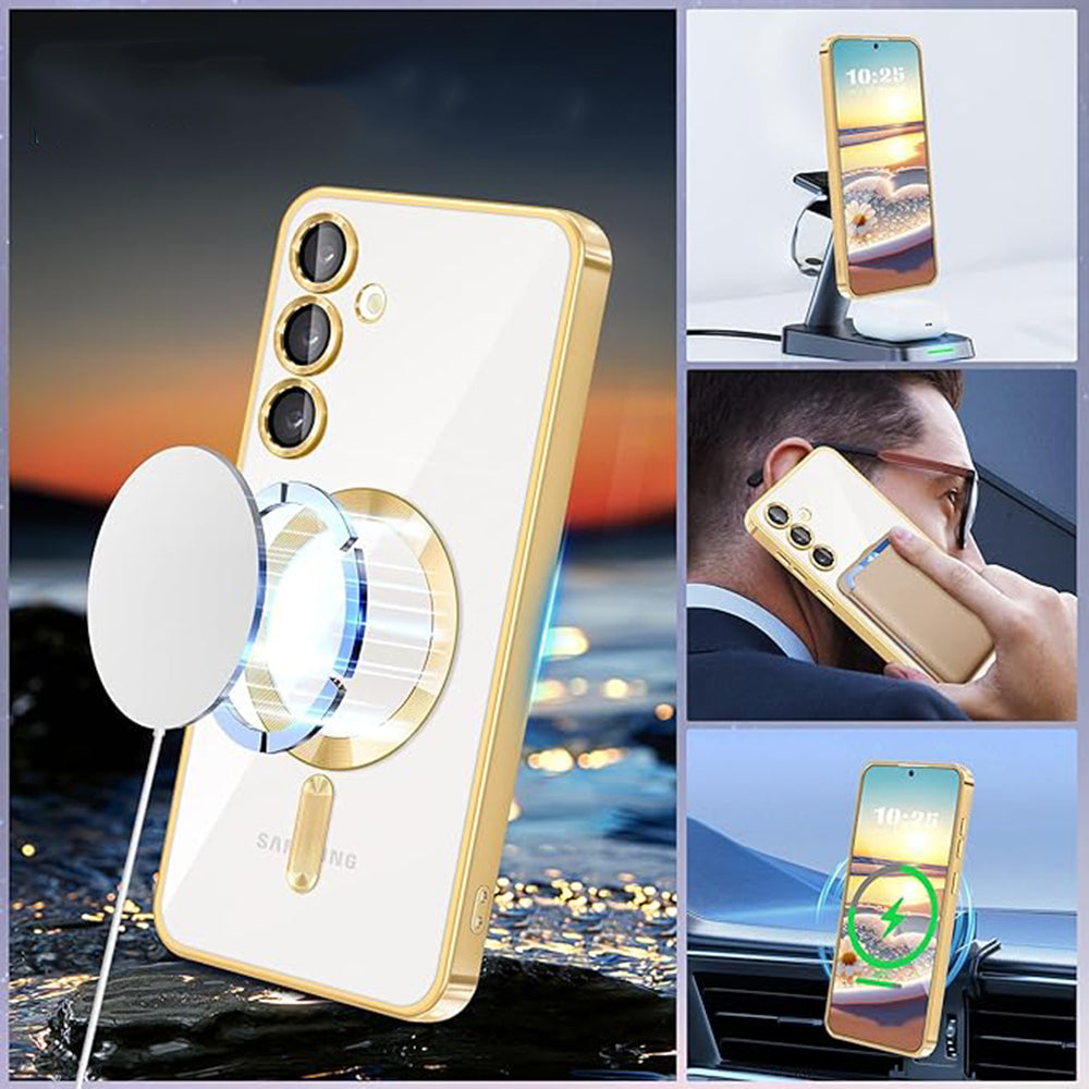 MagSafe Case for Samsung Galaxy A16 5G A166 / A16 4G A165, Techsuit, Luxury Crystal, Silver