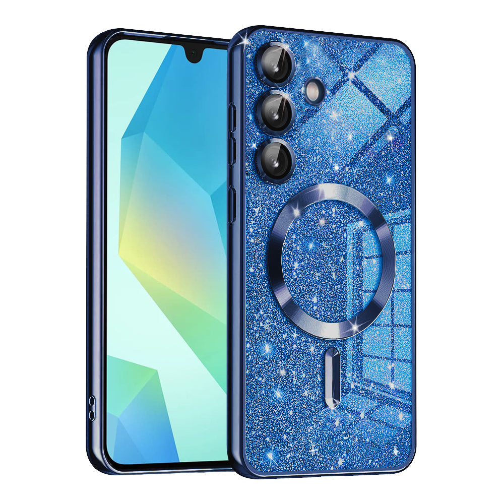 MagSafe Case for Samsung Galaxy A16 5G A166 / A16 4G A165, Techsuit, Luxury Glitter, Dark Blue