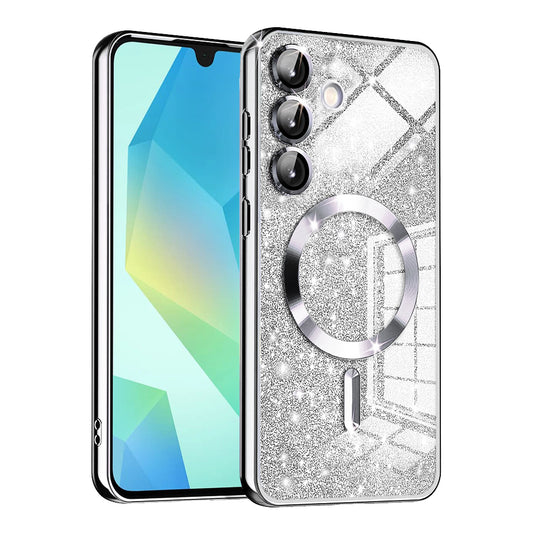 Θήκη MagSafe για Samsung Galaxy A16 5G A166 / A16 4G A165, Techsuit, Luxury Glitter, Ασημί