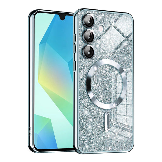 Θήκη MagSafe για Samsung Galaxy A16 5G A166 / A16 4G A165, Techsuit, Luxury Glitter, Bleu