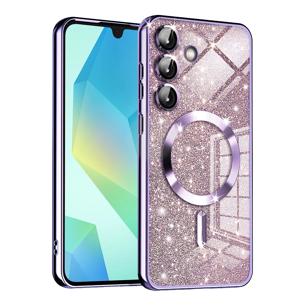MagSafe Case for Samsung Galaxy A16 5G A166 / A16 4G A165, Techsuit, Luxury Glitter, Light Purple