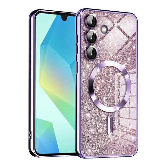 Θήκη MagSafe για Samsung Galaxy A16 5G A166 / A16 4G A165, Techsuit, Luxury Glitter, Ανοιχτό Μωβ