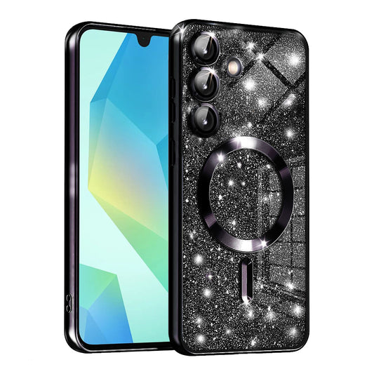 Θήκη MagSafe για Samsung Galaxy A16 5G A166 / A16 4G A165, Techsuit, Luxury Glitter, Μαύρη