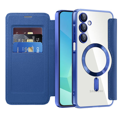 MagSafe Case for Samsung Galaxy A16 5G A166 / A16 4G A165, Techsuit, SmartMag Book, Blue