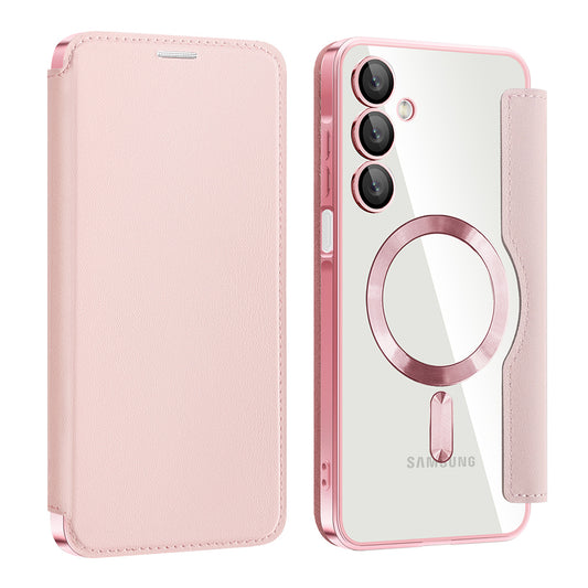 Θήκη MagSafe για Samsung Galaxy A16 5G A166 / A16 4G A165, Techsuit, SmartMag Book, Ροζ