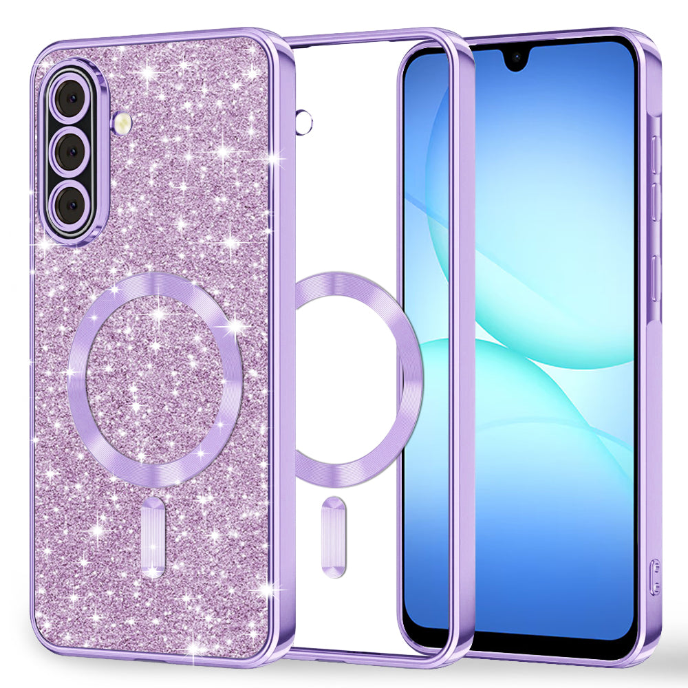 Θήκη MagSafe για Samsung Galaxy A17 4G / A17 5G, Techsuit, Luxury Glitter, Ανοιχτό Μωβ