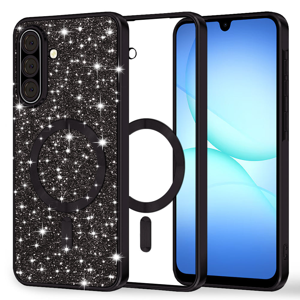 Θήκη MagSafe για Samsung Galaxy A17 4G / A17 5G, Techsuit, Luxury Glitter, Μαύρη