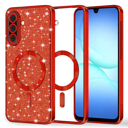 MagSafe Case for Samsung Galaxy A17 4G / A17 5G, Techsuit, Luxury Glitter, Red