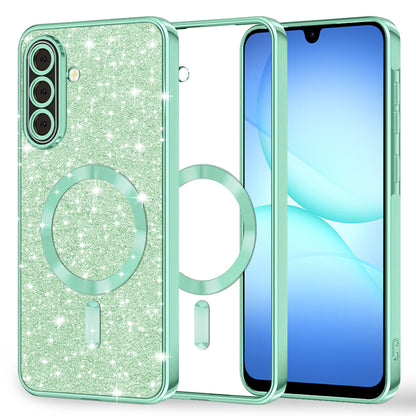 Θήκη MagSafe για Samsung Galaxy A17 4G / A17 5G, Techsuit, Luxury Glitter, Ανοιχτό Πράσινο