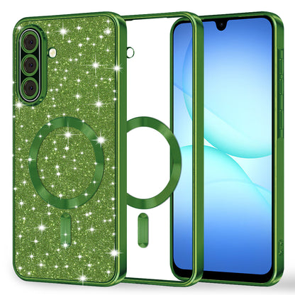 Θήκη MagSafe για Samsung Galaxy A17 4G / A17 5G, Techsuit, Luxury Glitter, Σκούρο Πράσινο
