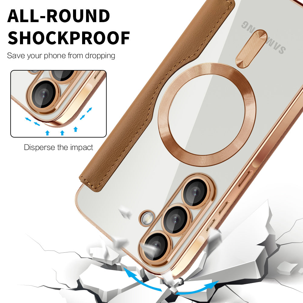 MagSafe Case for Samsung Galaxy A26 A266, Techsuit, SmartMag Book, Brown