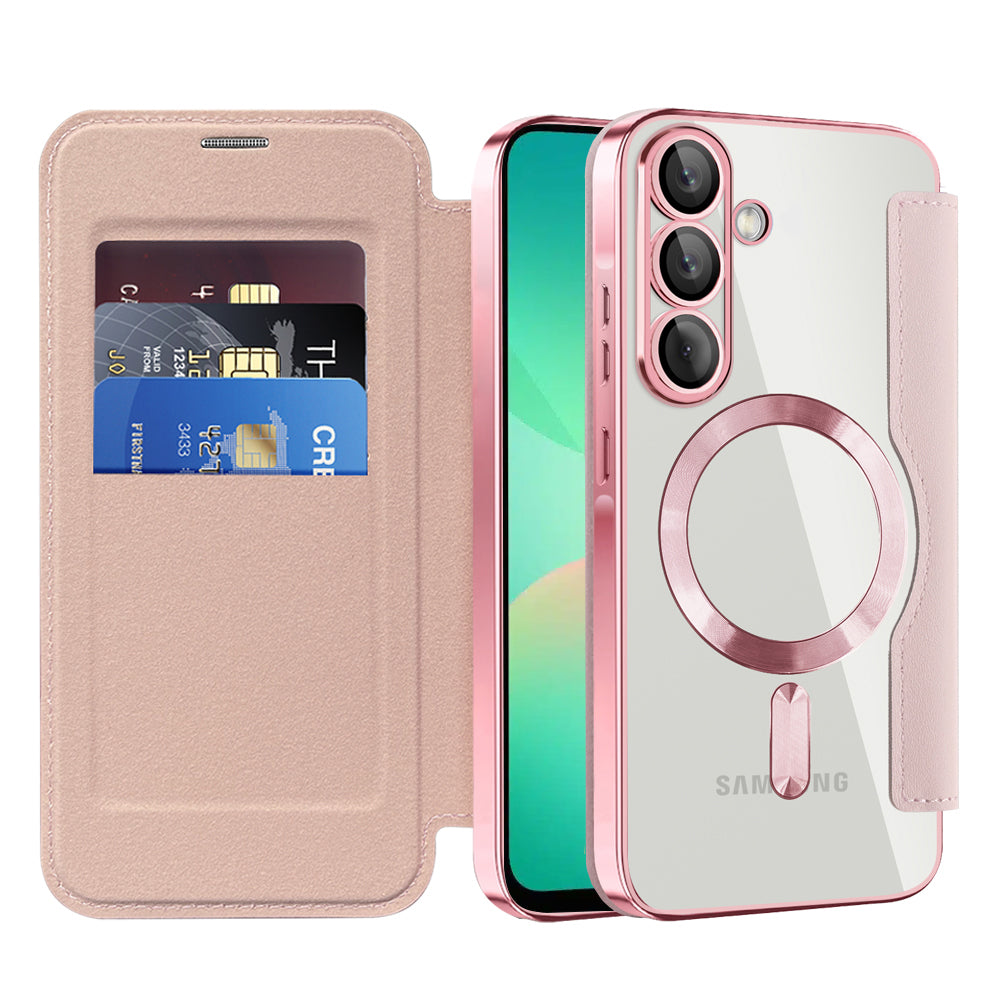 Θήκη MagSafe για Samsung Galaxy A26 A266, Techsuit, SmartMag Book, Ροζ