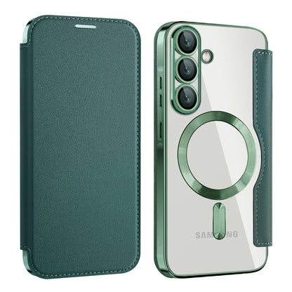 MagSafe Case for Samsung Galaxy A26 A266, Techsuit, SmartMag Book, Green