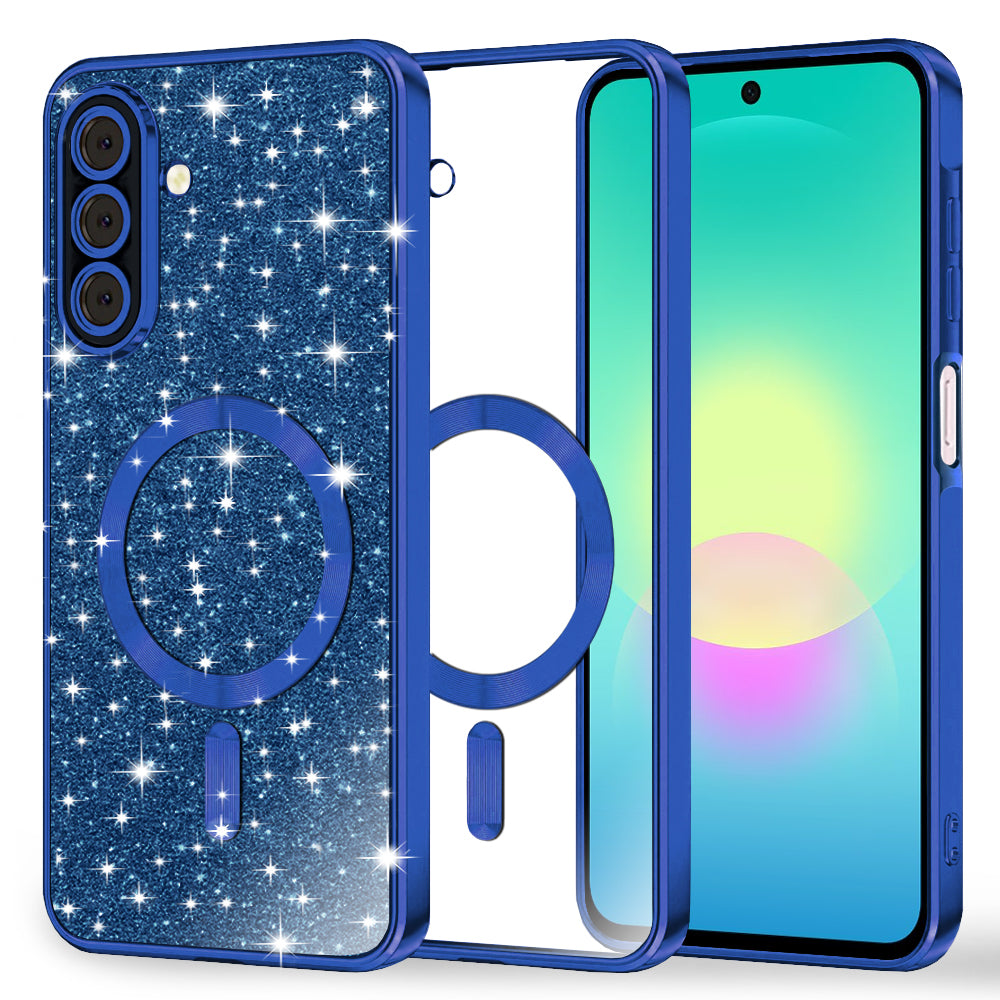 MagSafe Case for Samsung Galaxy A27 5G, Techsuit, Luxury Glitter, Dark Blue
