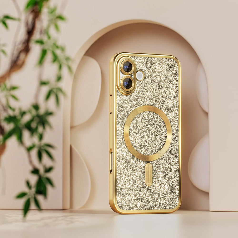 MagSafe Case for Samsung Galaxy A27 5G, Techsuit, Luxury Glitter, Gold