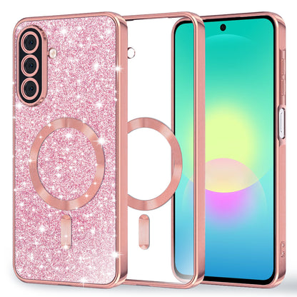 MagSafe Case for Samsung Galaxy A27 5G, Techsuit, Luxury Glitter, Rose Gold