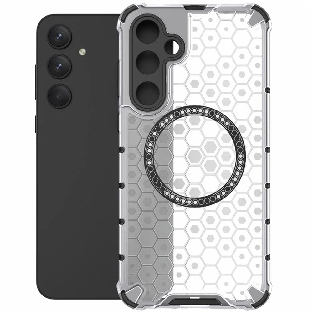 MagSafe Case for Samsung Galaxy A35 5G A356, Techsuit, HoneyComb Shield, White