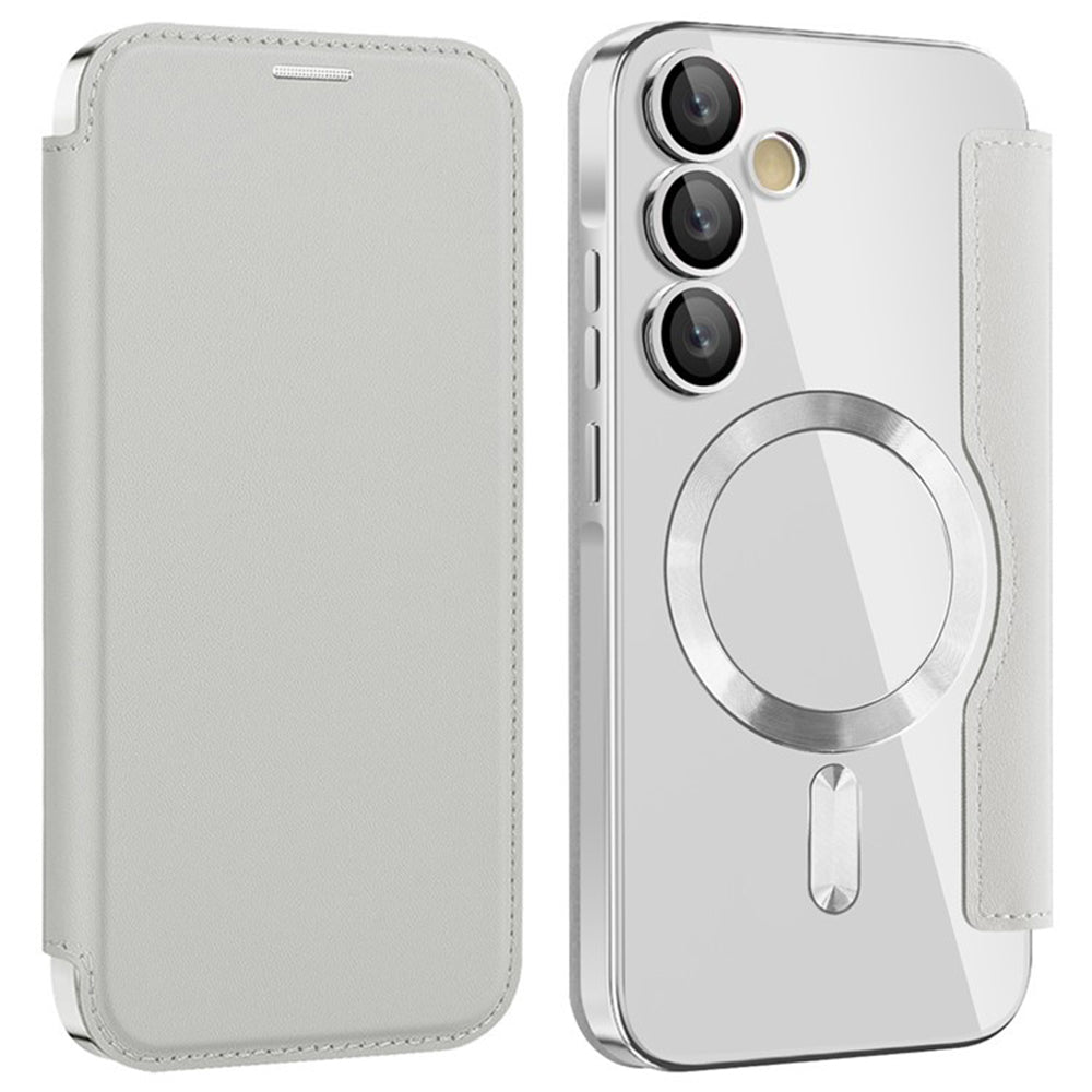 Θήκη MagSafe για Samsung Galaxy A35 5G A356, Techsuit, SmartMag Book, Γκρι