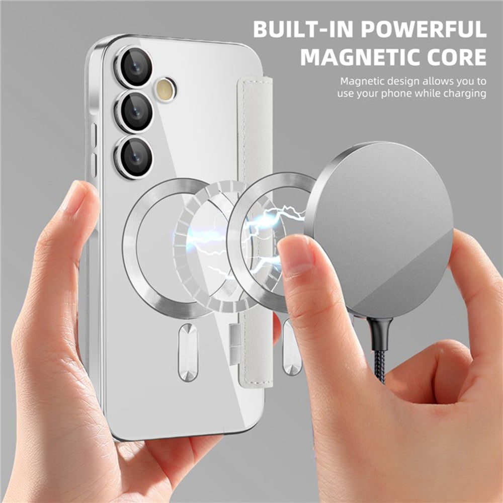 Θήκη MagSafe για Samsung Galaxy A35 5G A356, Techsuit, SmartMag Book, Γκρι