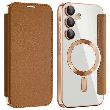 Θήκη MagSafe για Samsung Galaxy A35 5G A356, Techsuit, SmartMag Book, Καφέ