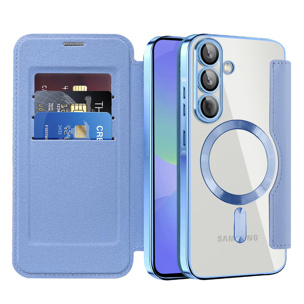 Θήκη MagSafe για Samsung Galaxy A36 A366, Techsuit, SmartMag Book, Μπλε