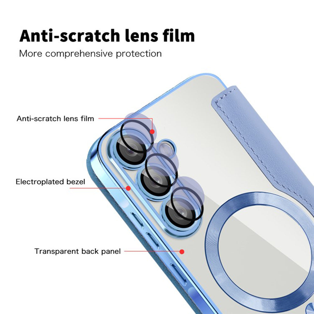 Θήκη MagSafe για Samsung Galaxy A36 A366, Techsuit, SmartMag Book, Μπλε