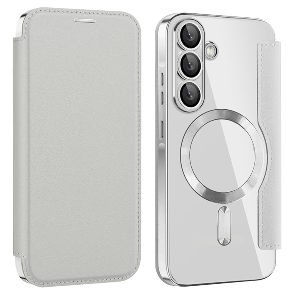 Θήκη MagSafe για Samsung Galaxy A36 A366, Techsuit, SmartMag Book, Γκρι