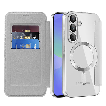 Θήκη MagSafe για Samsung Galaxy A36 A366, Techsuit, SmartMag Book, Γκρι