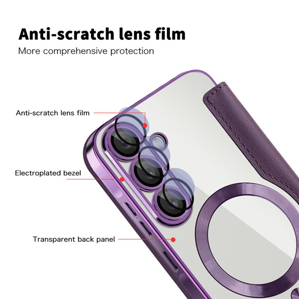 Θήκη MagSafe για Samsung Galaxy A36 A366, Techsuit, SmartMag Book, Μωβ