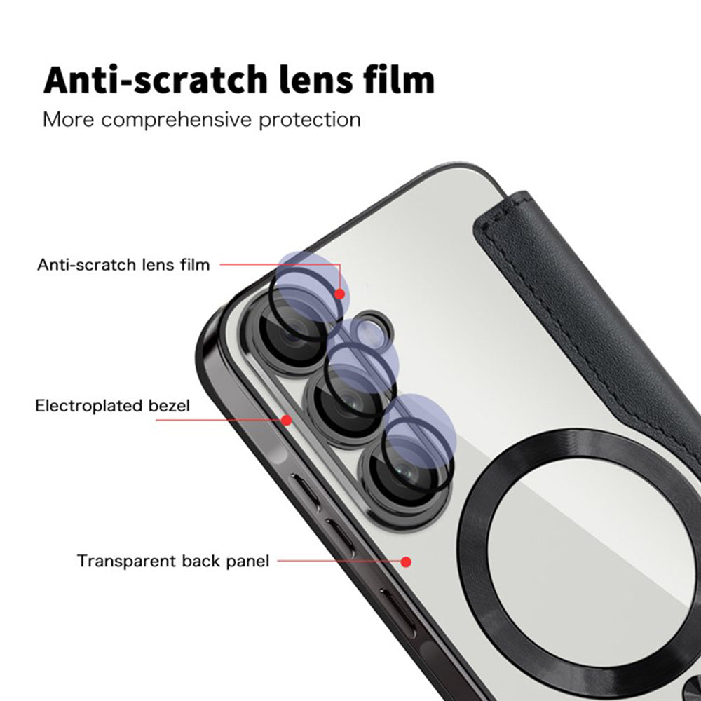 Θήκη MagSafe για Samsung Galaxy A36 A366, Techsuit, SmartMag Book, Μαύρο