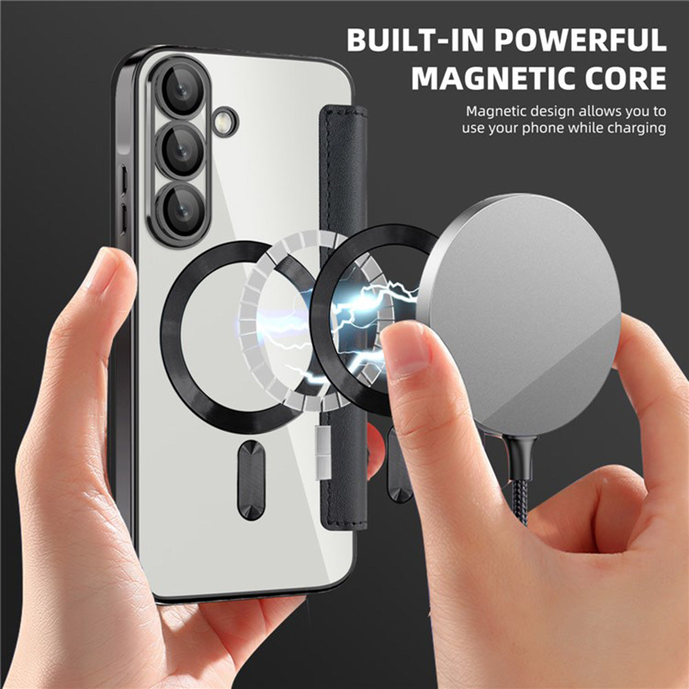 Θήκη MagSafe για Samsung Galaxy A36 A366, Techsuit, SmartMag Book, Μαύρο