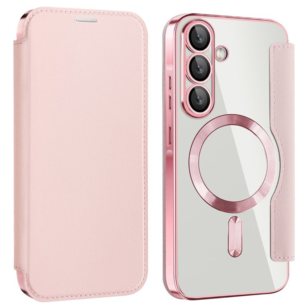 Θήκη MagSafe για Samsung Galaxy A36 A366, Techsuit, SmartMag Book, Ροζ