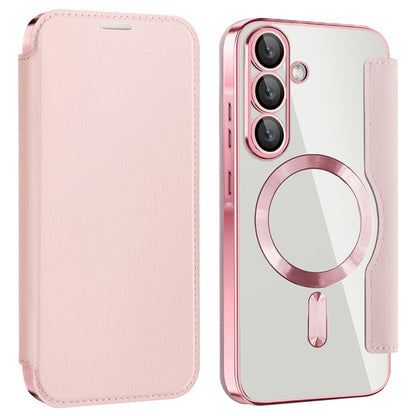 Θήκη MagSafe για Samsung Galaxy A36 A366, Techsuit, SmartMag Book, Ροζ