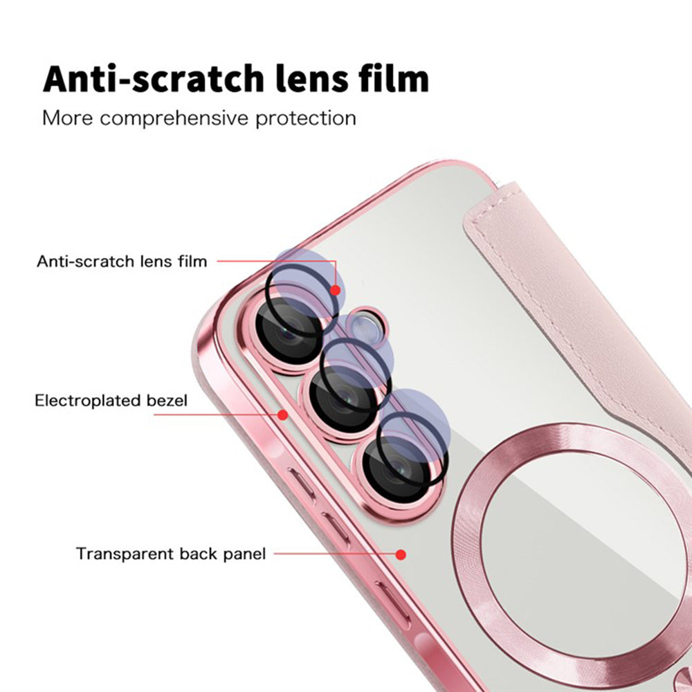 Θήκη MagSafe για Samsung Galaxy A36 A366, Techsuit, SmartMag Book, Ροζ