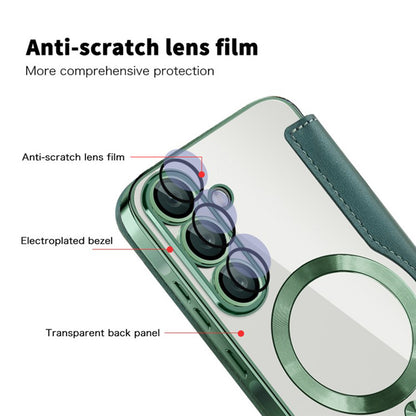 Θήκη MagSafe για Samsung Galaxy A36 A366, Techsuit, SmartMag Book, Πράσινο