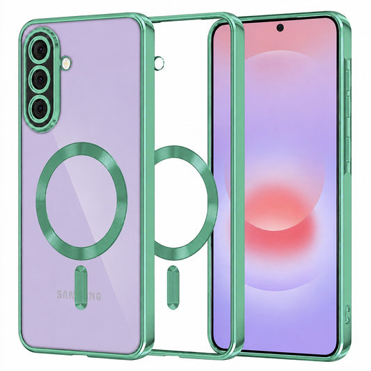 MagSafe Case for Samsung Galaxy A37 5G, Techsuit, Luxury Crystal, Light Green