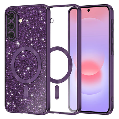 Θήκη MagSafe για Samsung Galaxy A37 5G, Techsuit, Luxury Glitter, Σκούρο Μωβ