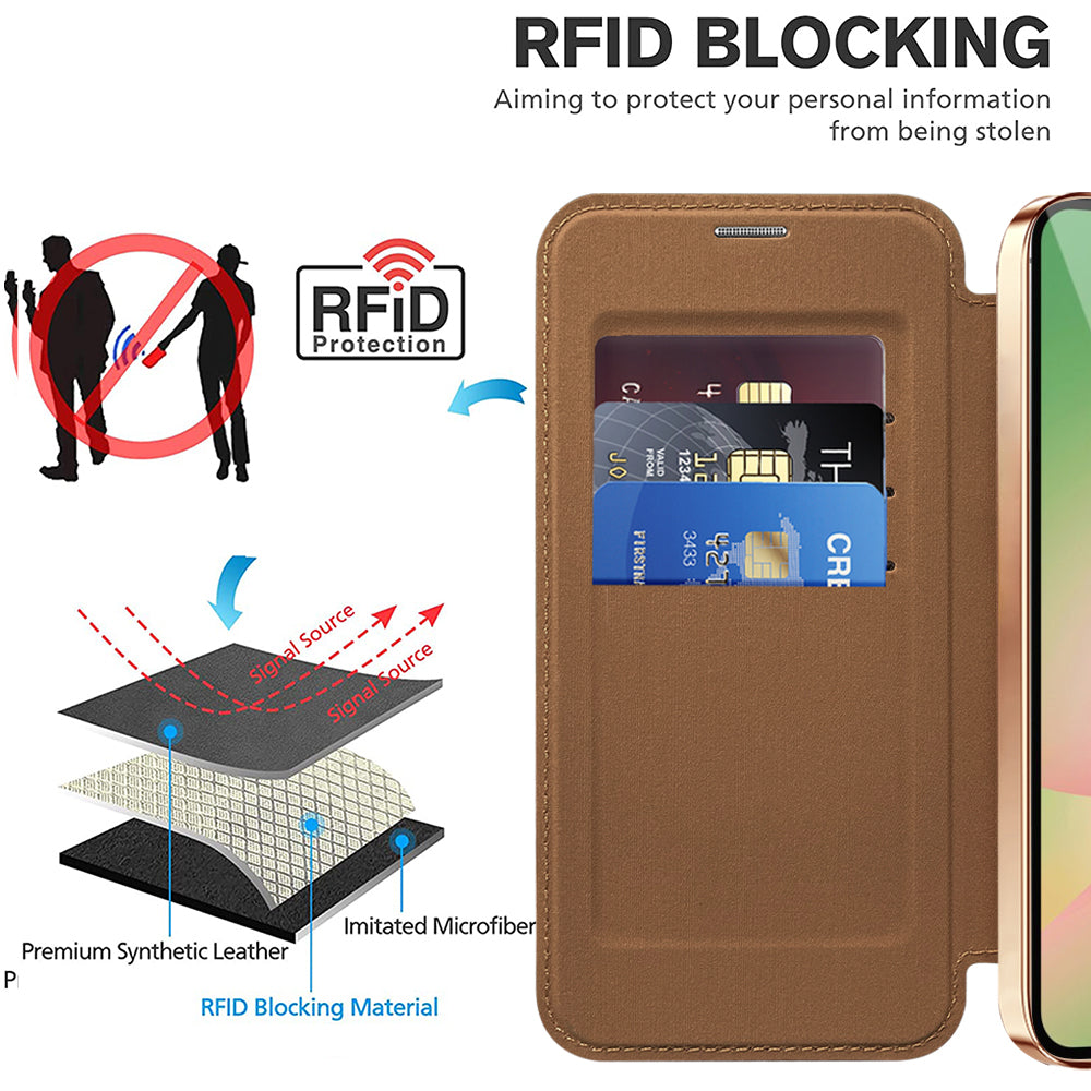 Θήκη MagSafe για Samsung Galaxy A37 5G, Techsuit, SmartMag Book, Καφέ